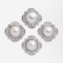 Load image into Gallery viewer, Group of Mabe Pearl &amp; Diamond Brooches in White Gold
