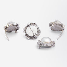 Load image into Gallery viewer, Group of Mabe Pearl &amp; Diamond Brooches in White Gold
