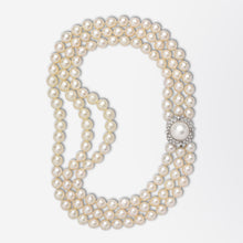 Load image into Gallery viewer, Mid Century Pearl &amp; Diamond Necklace
