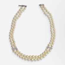 Load image into Gallery viewer, Ventrella of Rome, Pearl &amp; Diamond Necklace

