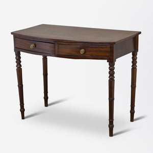 English Regency Period Mahogany Dressing Table With Tapered Ring Turned Legs