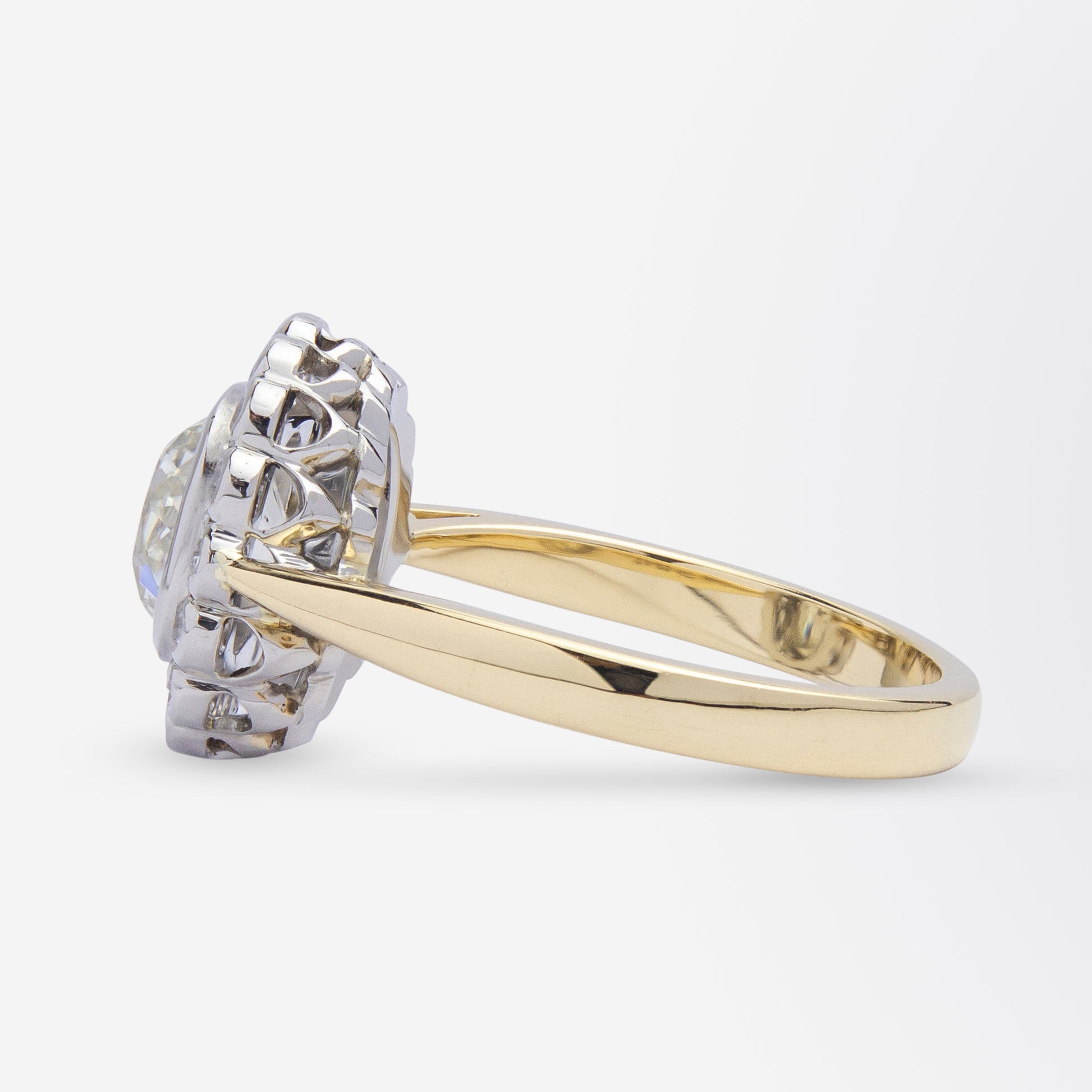 Old Mine Cut & Old European Cut Diamond Cluster Ring