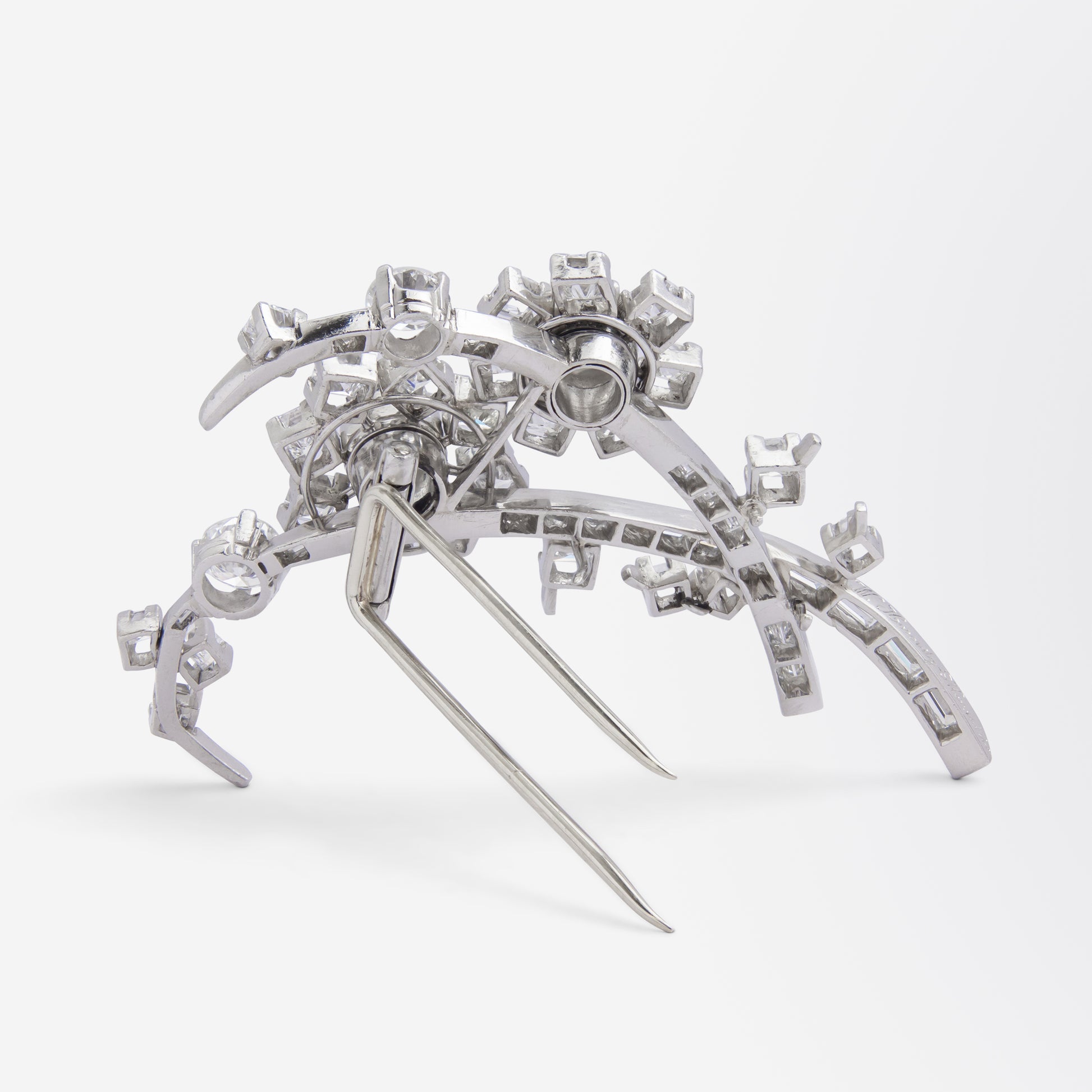 Platinum & Diamond Floral Brooch by Wolf Horovitz of Alexandria