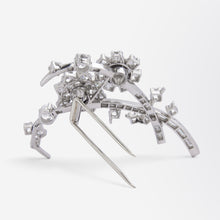 Load image into Gallery viewer, Platinum &amp; Diamond Floral Brooch by Wolf Horovitz of Alexandria
