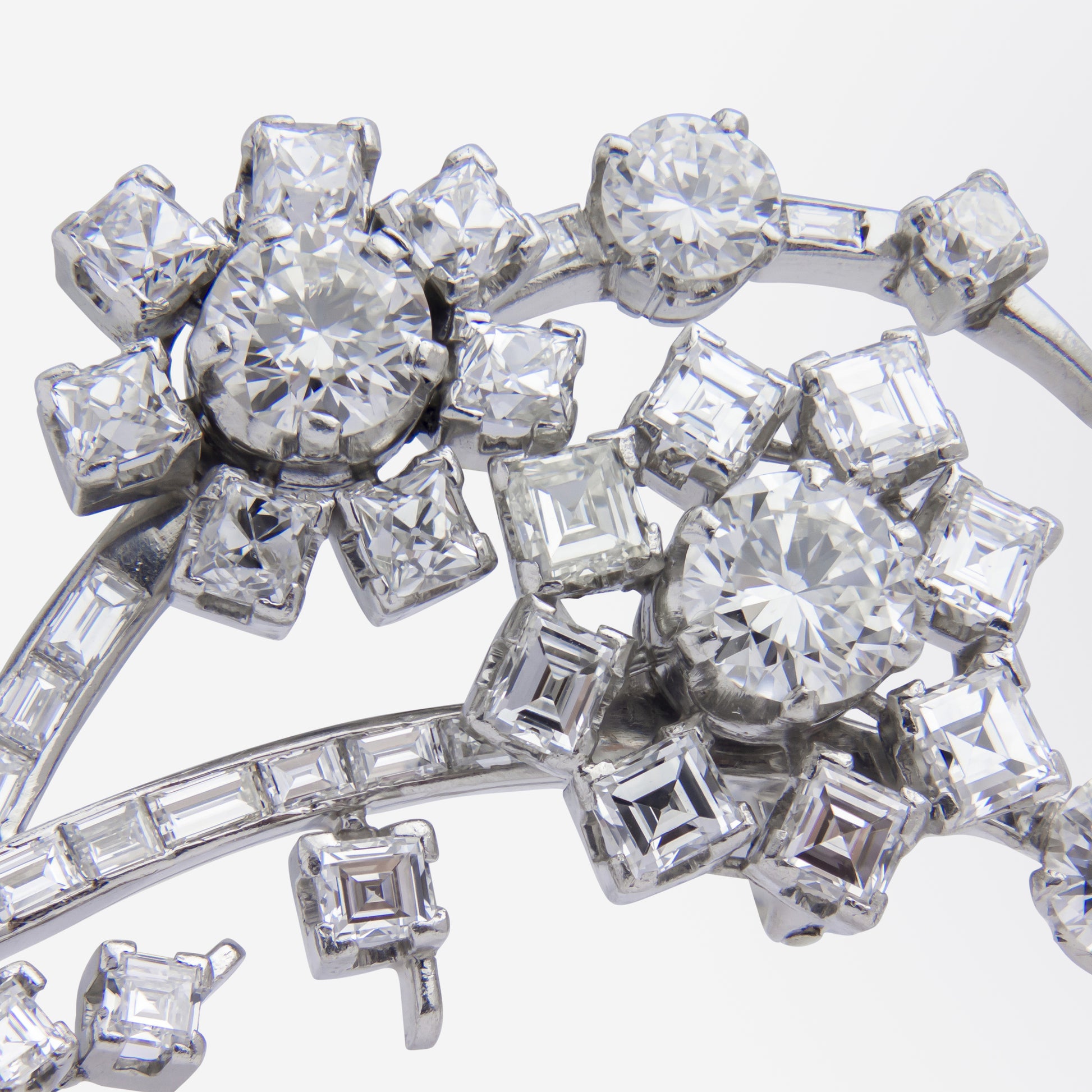 Platinum & Diamond Floral Brooch by Wolf Horovitz of Alexandria