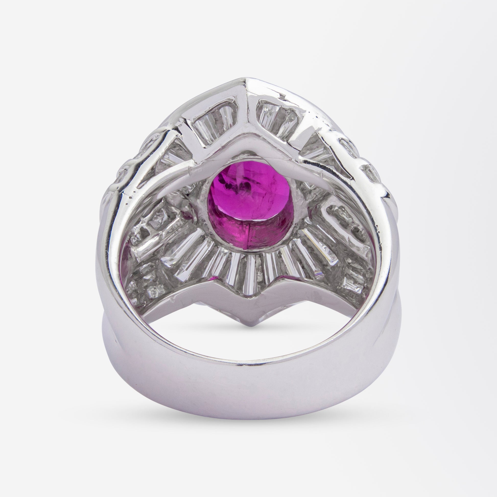 Impressive Platinum, Diamond, and GIA Certified Ruby Ring