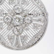 Load image into Gallery viewer, Belle Epoque Handmade Platinum and Diamond Brooch Pendant
