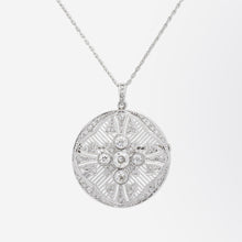 Load image into Gallery viewer, Belle Epoque Handmade Platinum and Diamond Brooch Pendant
