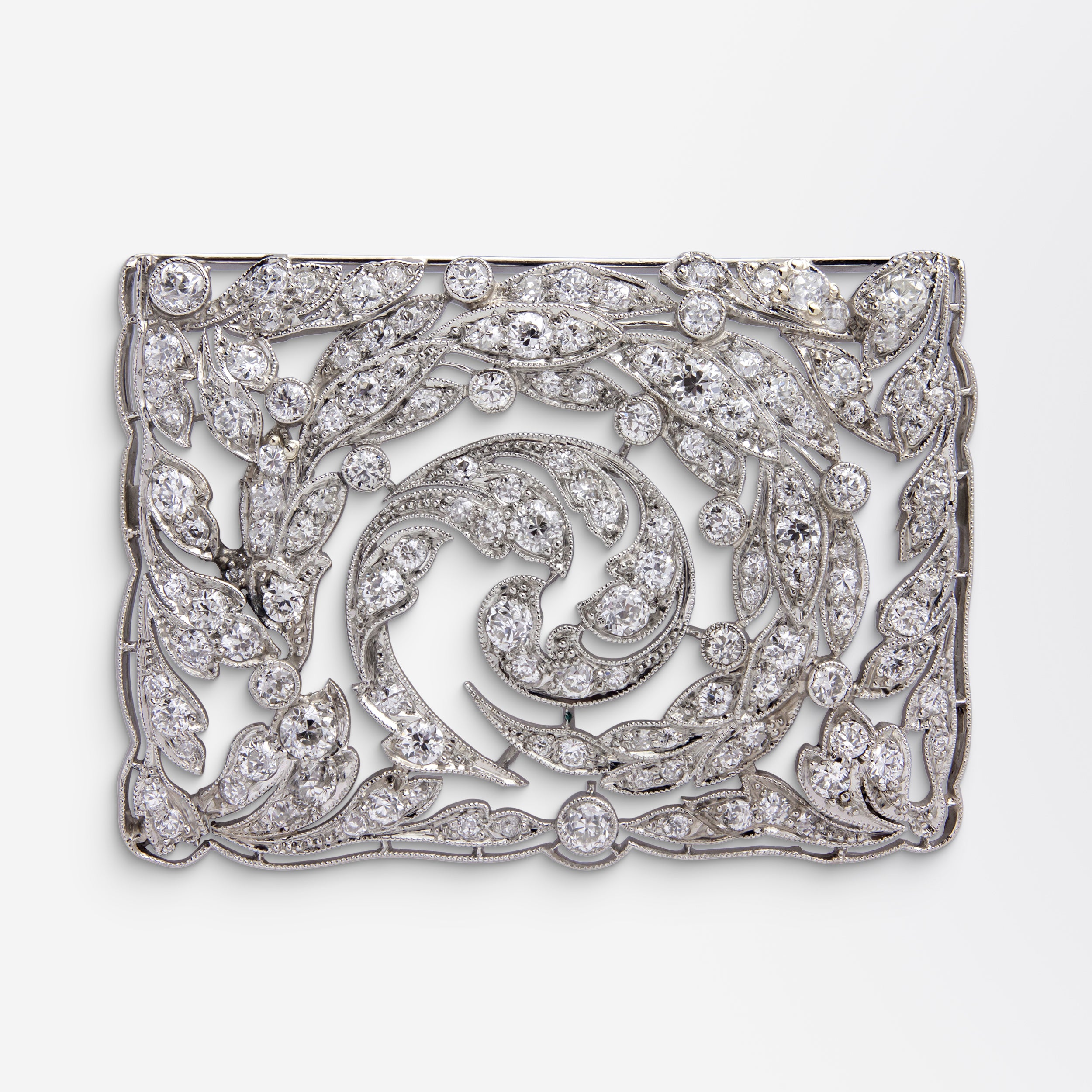 Broche à plaque diamant de style édouardien