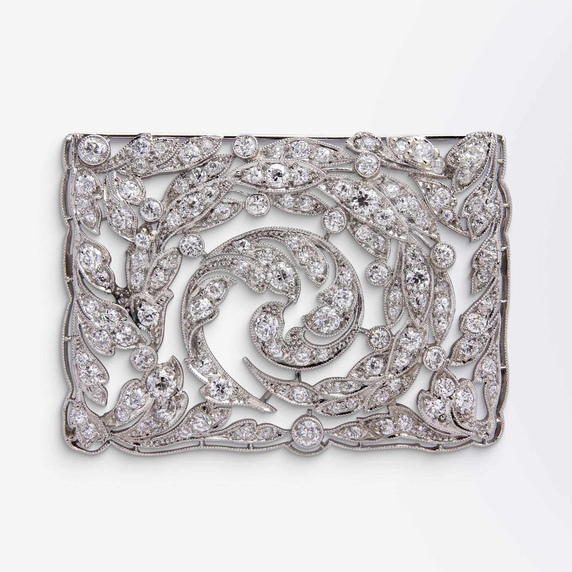 Broche à plaque diamant de style édouardien