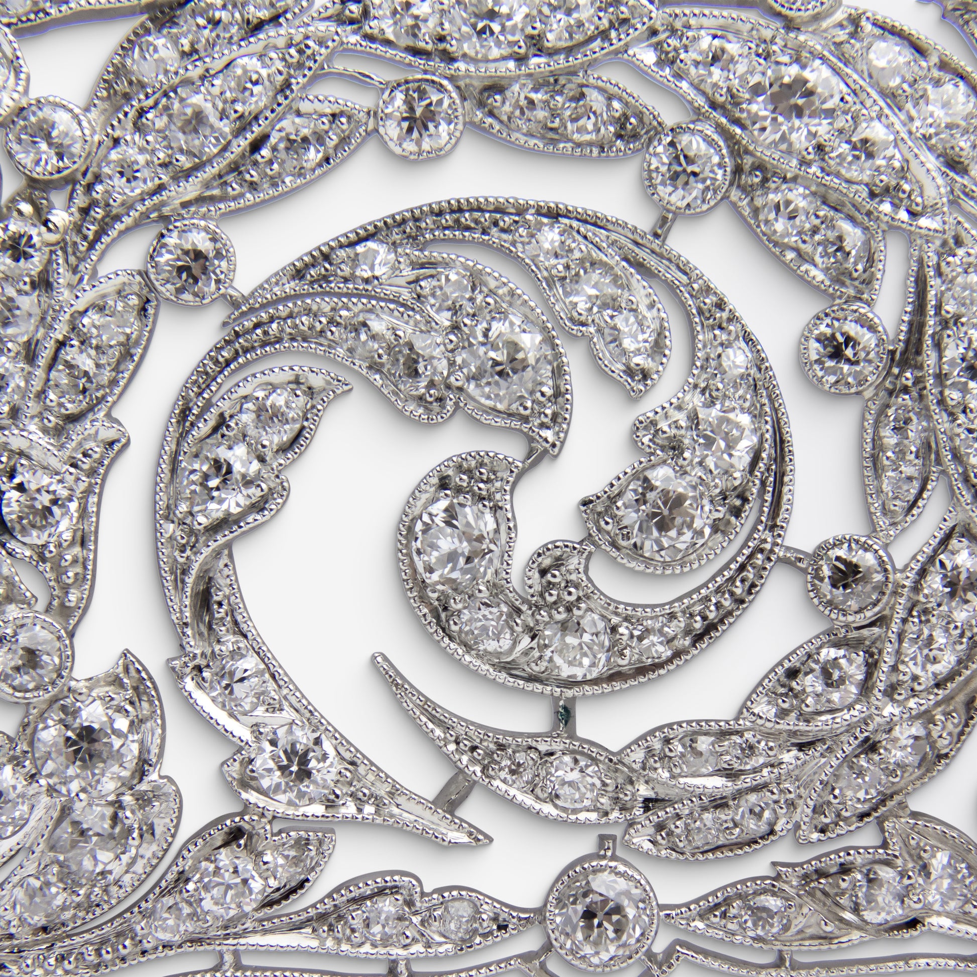 Broche à plaque diamant de style édouardien