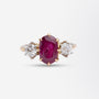 Thai Ruby & Old European Cut Diamond Ring