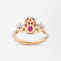 Thai Ruby & Old European Cut Diamond Ring