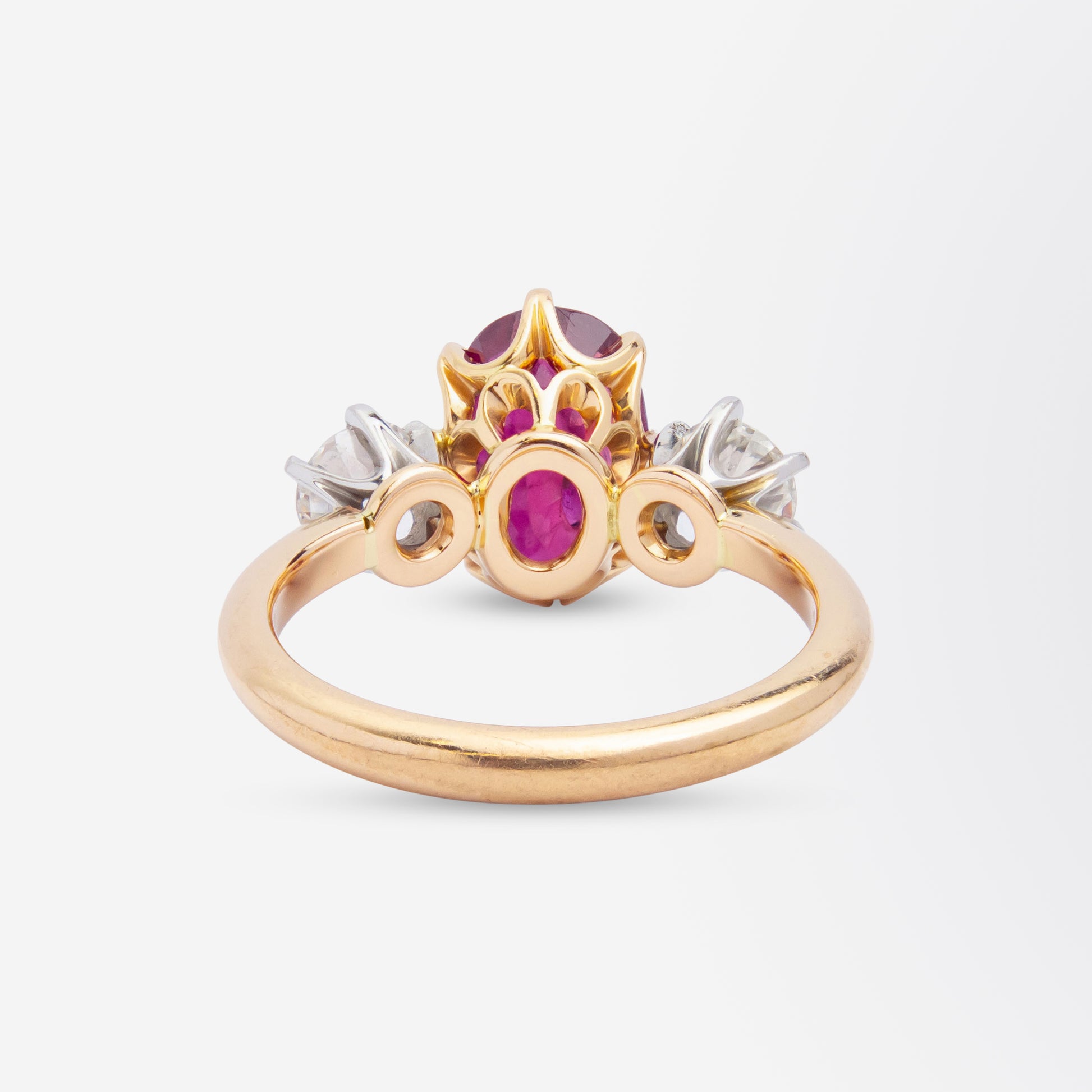Thai Ruby & Old European Cut Diamond Ring
