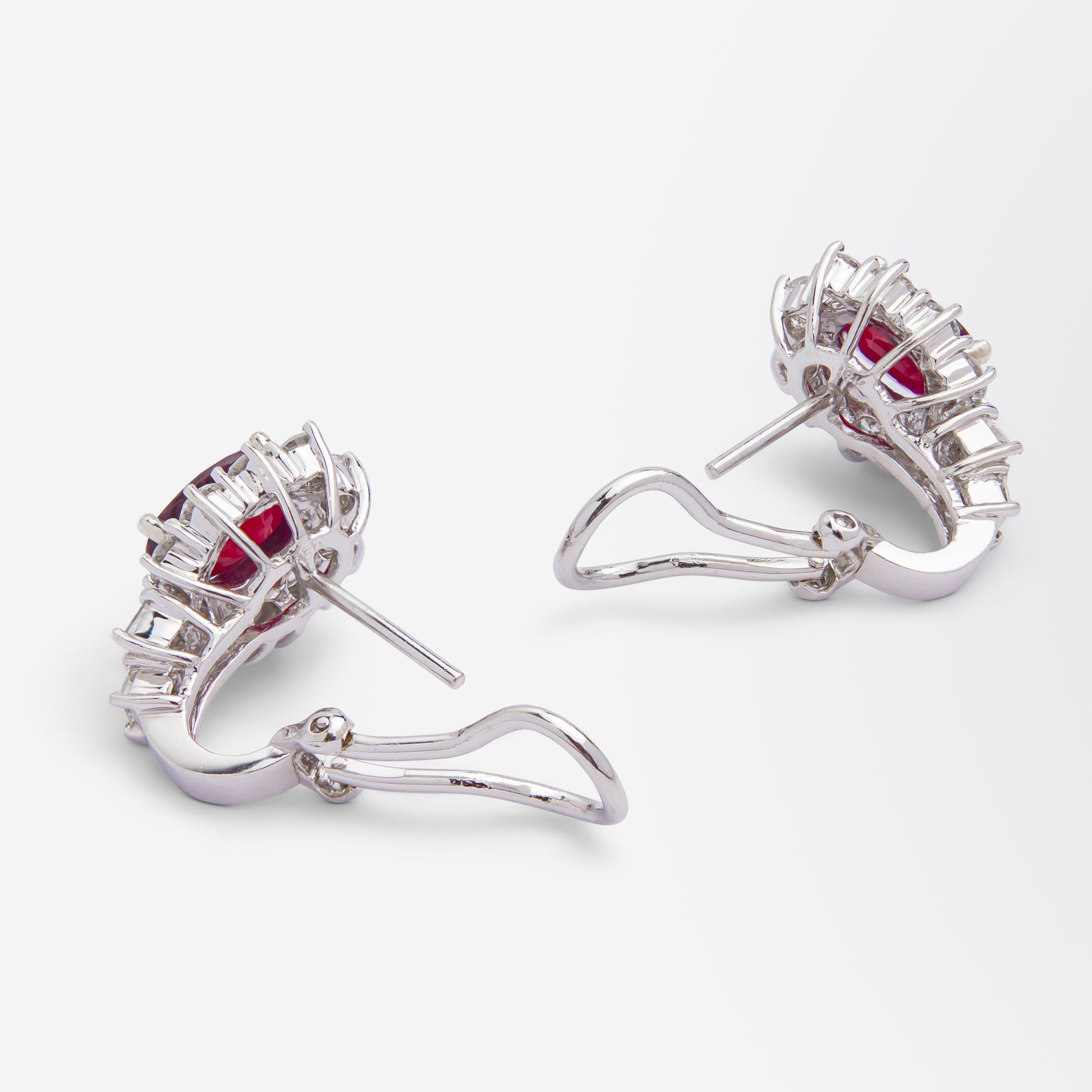 18kt White Gold, Ruby & Diamond Earring & Ring Suite