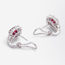 Load image into Gallery viewer, 18kt White Gold, Ruby &amp; Diamond Earring &amp; Ring Suite
