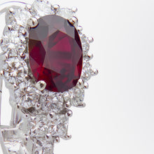 Load image into Gallery viewer, 18kt White Gold, Ruby &amp; Diamond Earring &amp; Ring Suite
