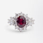 18kt White Gold, Ruby & Diamond Earring & Ring Suite