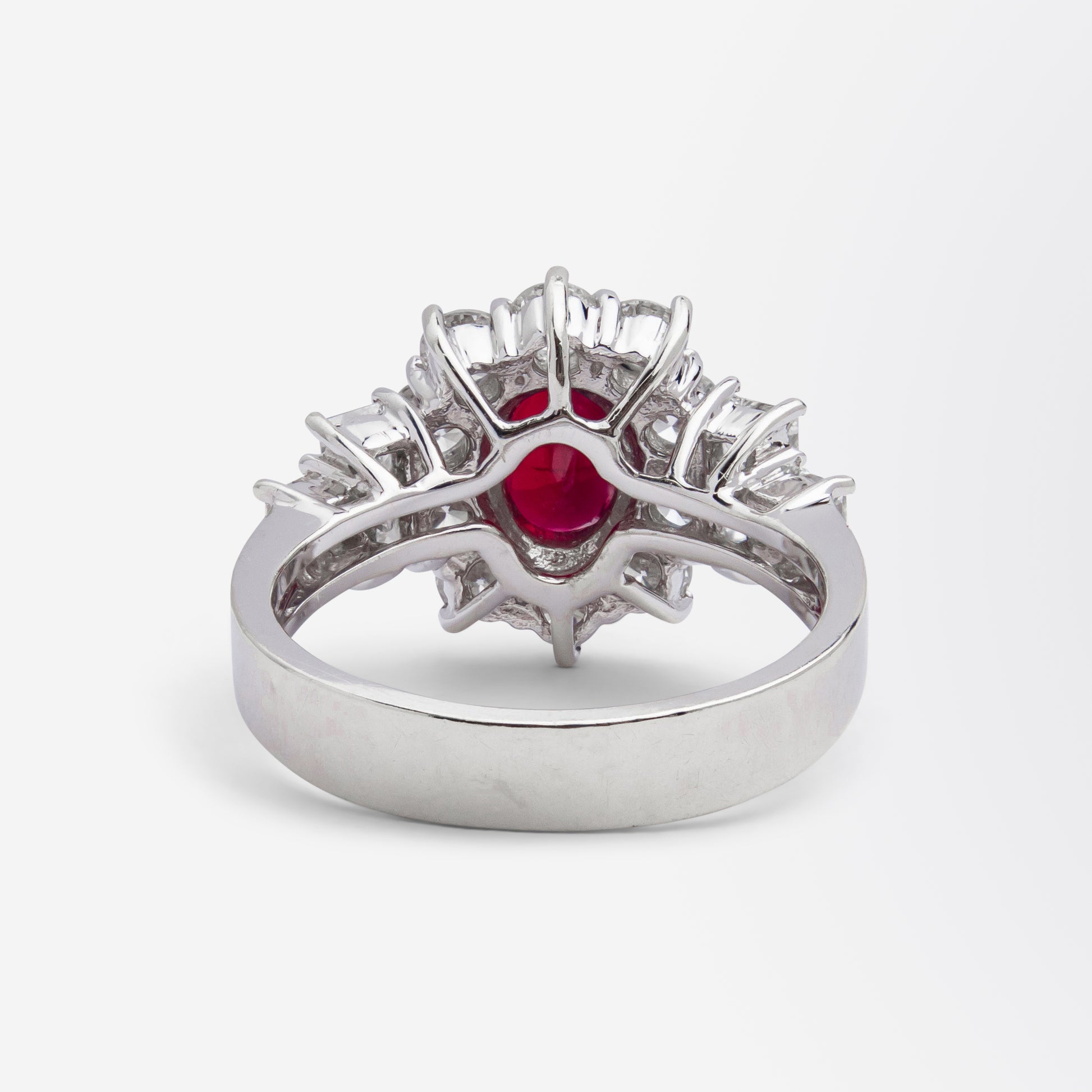 18kt White Gold, Ruby & Diamond Earring & Ring Suite