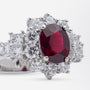 18kt White Gold, Ruby & Diamond Earring & Ring Suite