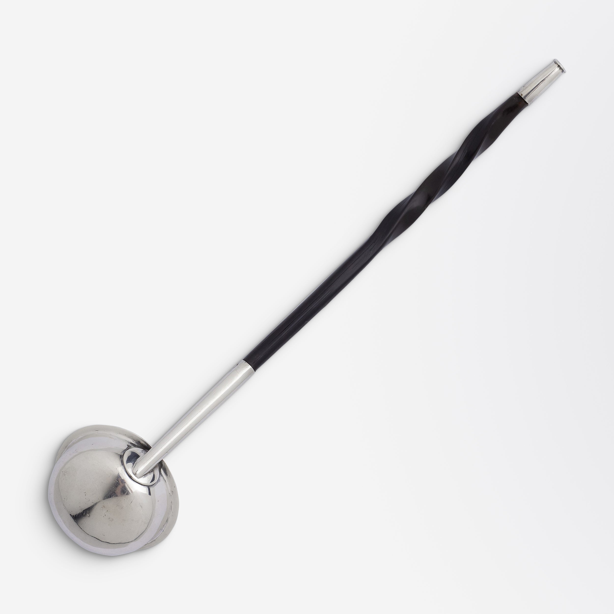 Scottish Sterling Silver Toddy Ladle with Twisted Horn Handle by James & Walter Marshall