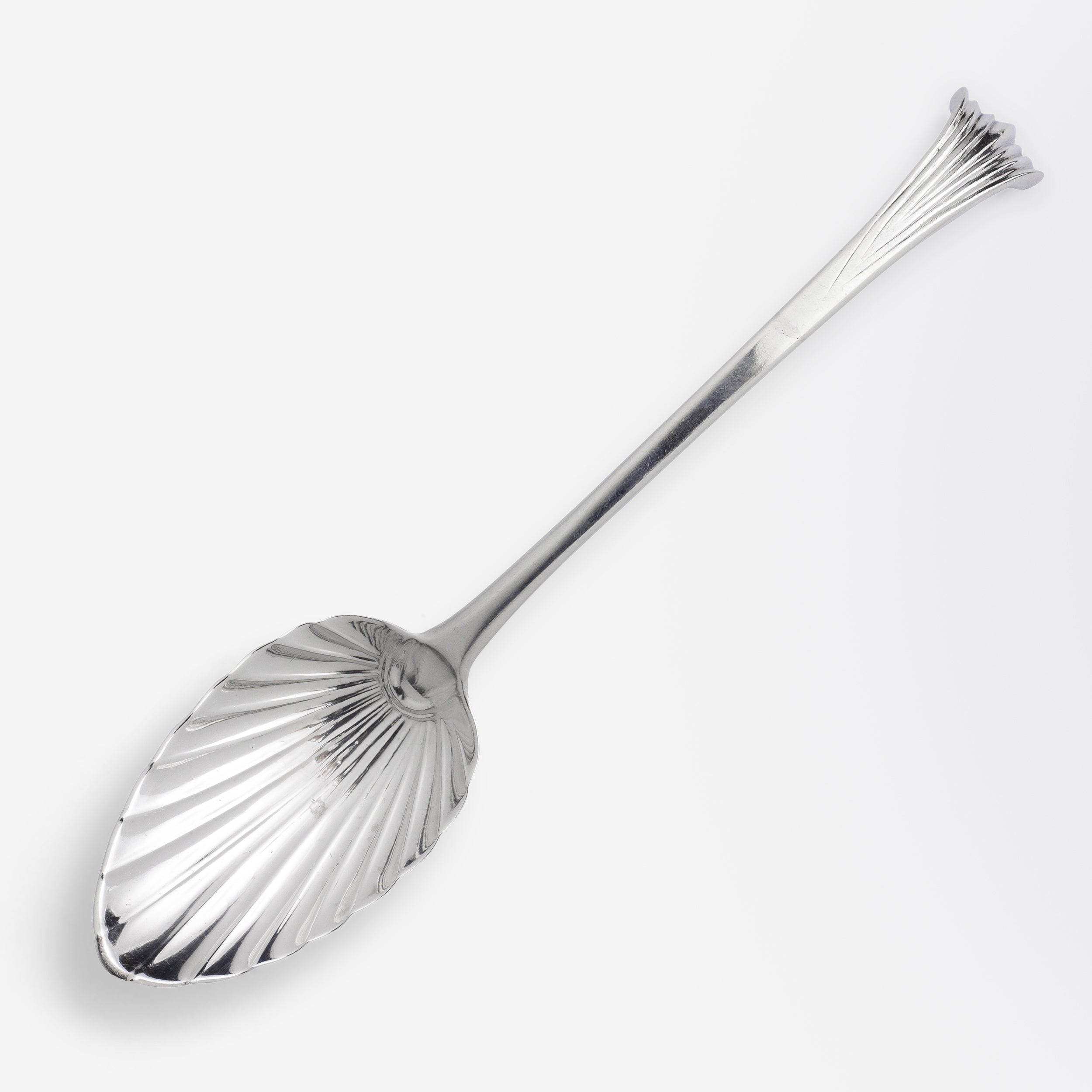 Fluted Irish Sterling Silver Serving Spoon by Michael Keating