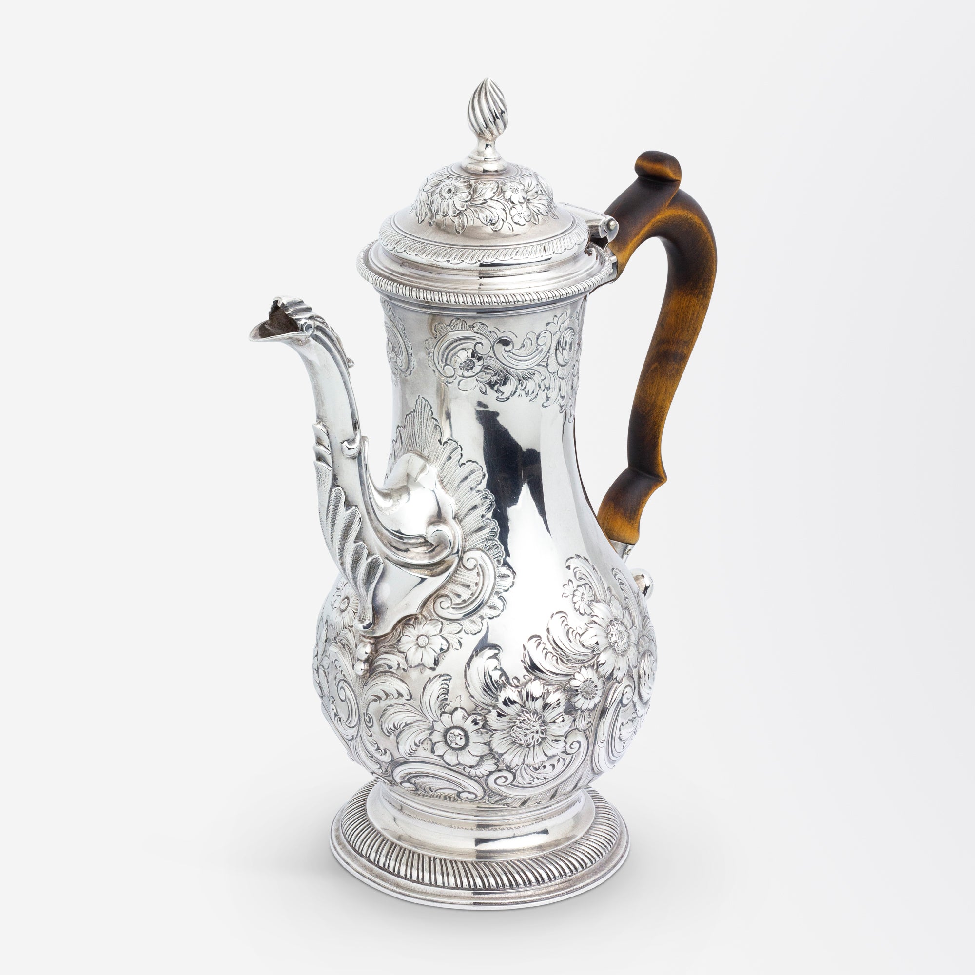 George III Era Sterling Silver Coffee Pot by Charles Wallis