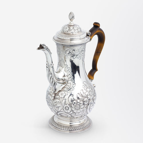 George III Era Sterling Silver Coffee Pot by Charles Wallis