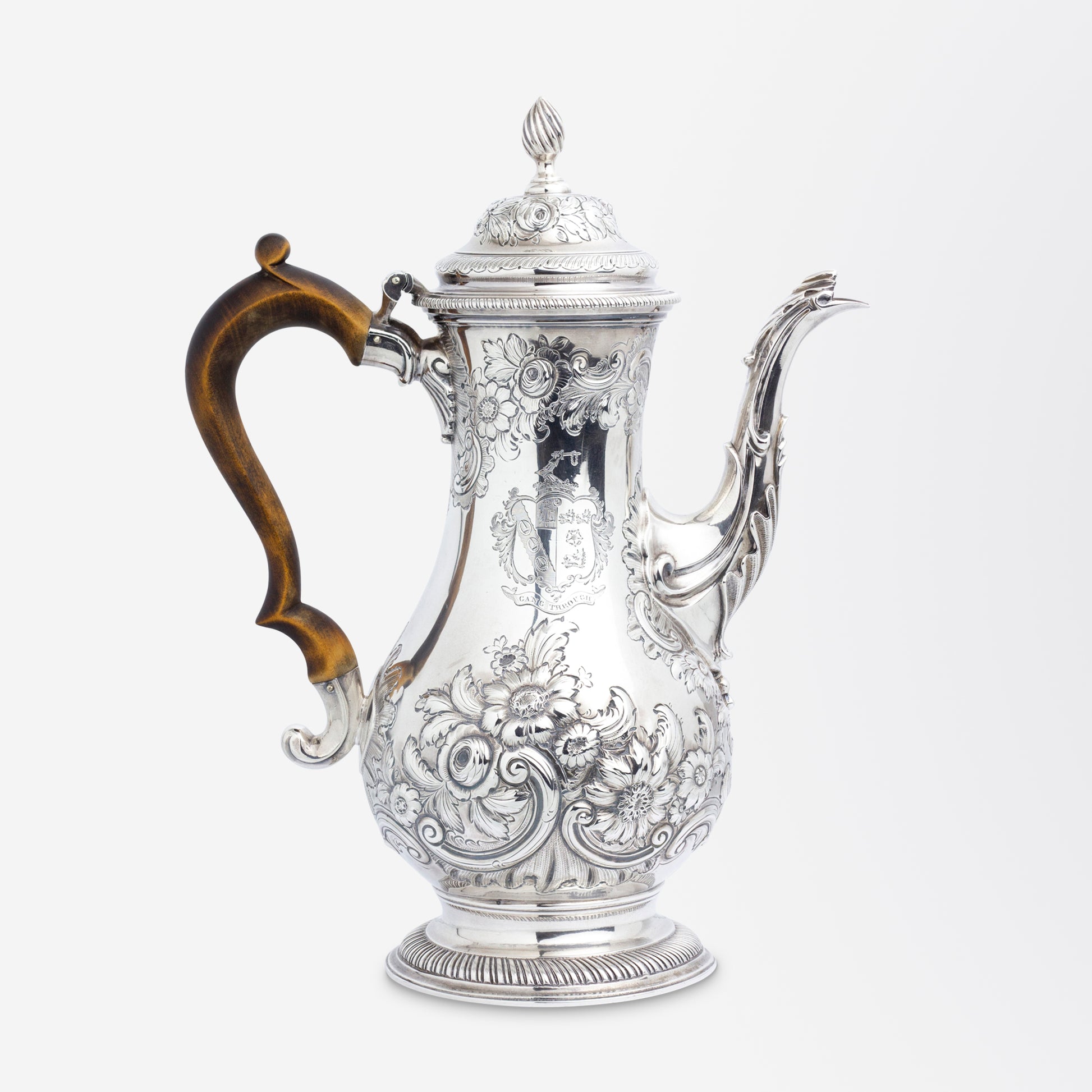 George III Era Sterling Silver Coffee Pot by Charles Wallis