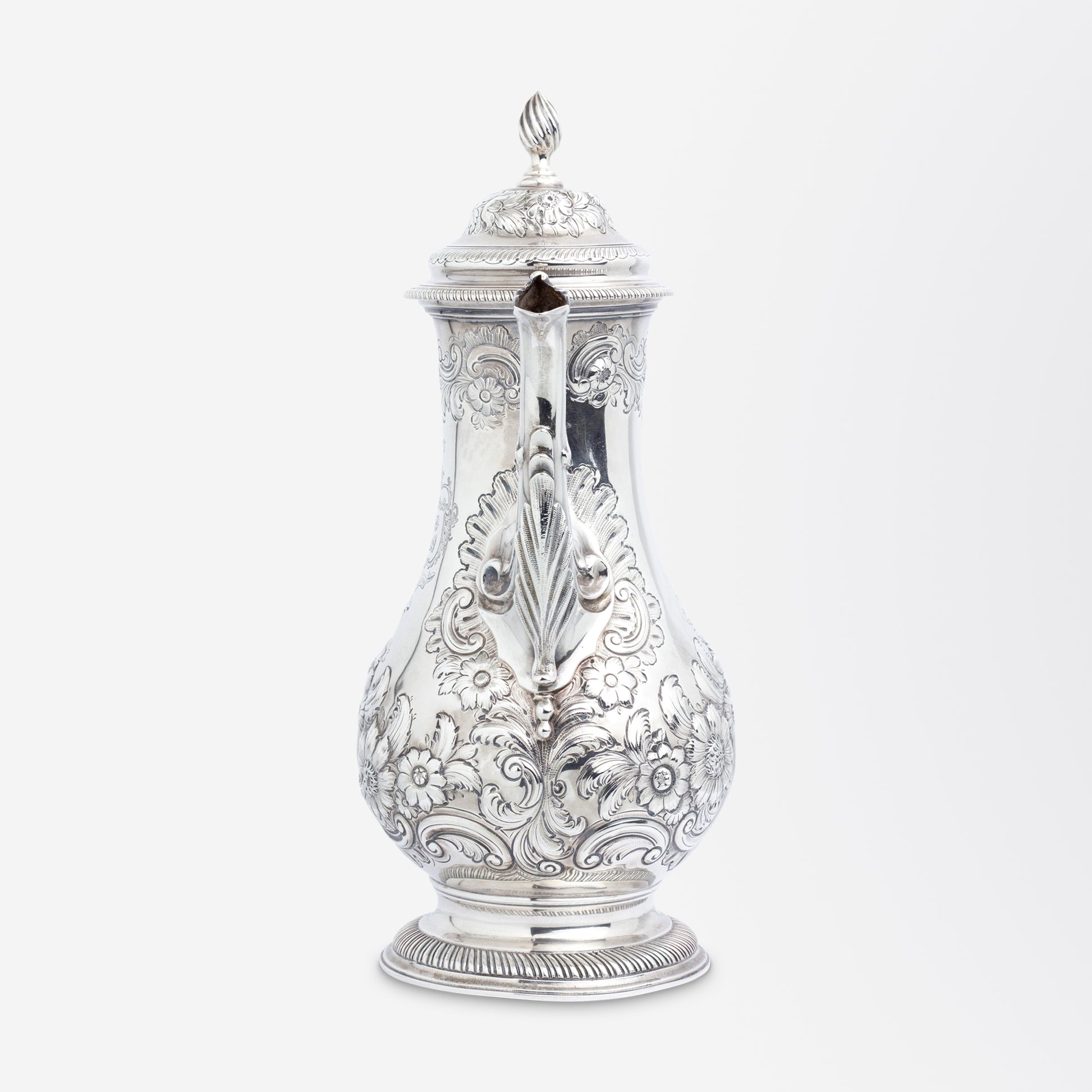 George III Era Sterling Silver Coffee Pot by Charles Wallis