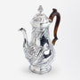 George II Period Sterling Silver Coffee Pot with Floral Repousse