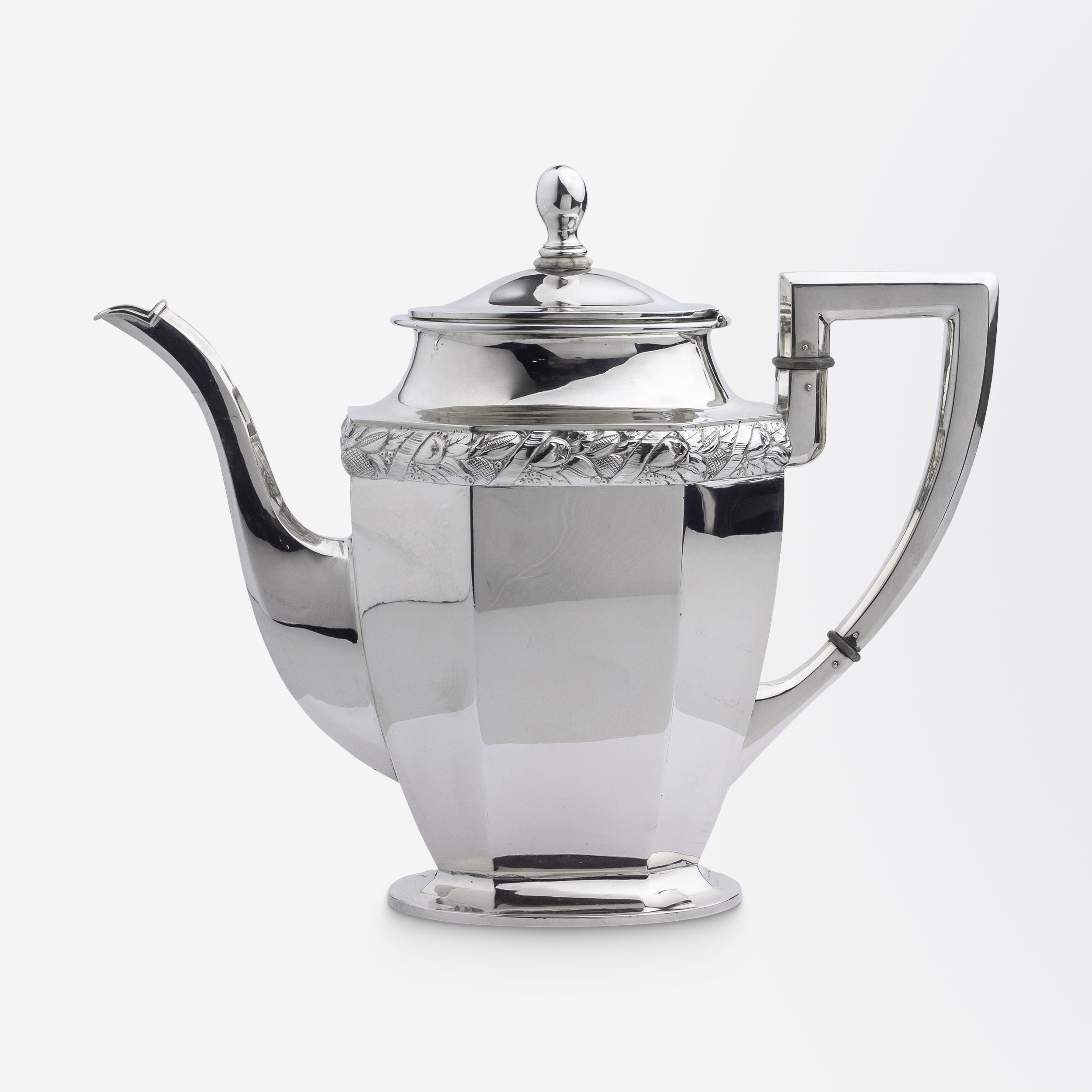 Czech Art Deco Coffee Pot in 800 Purity Silver