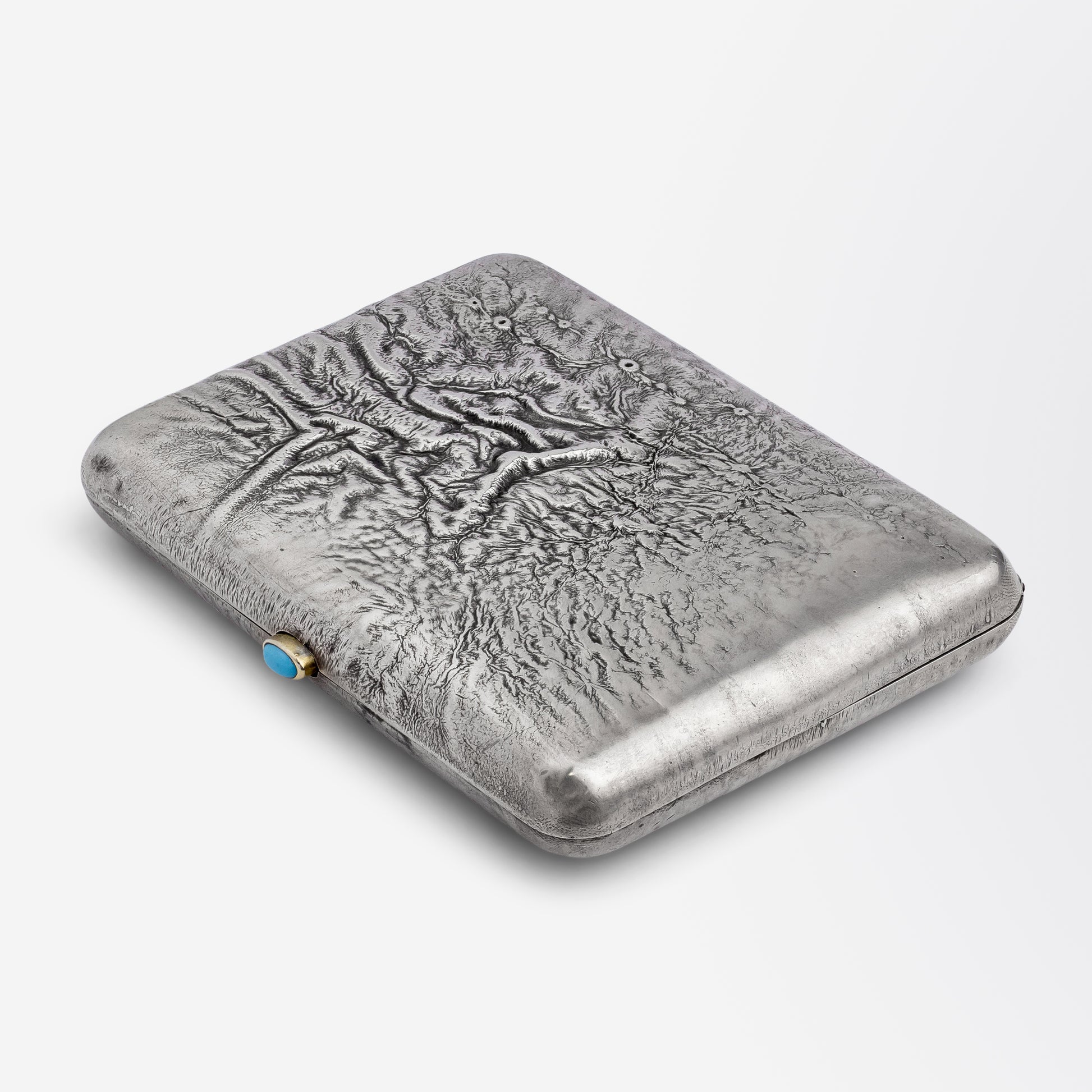 Étui à cigarettes Fabergé Samorodok avec cabochon turquoise