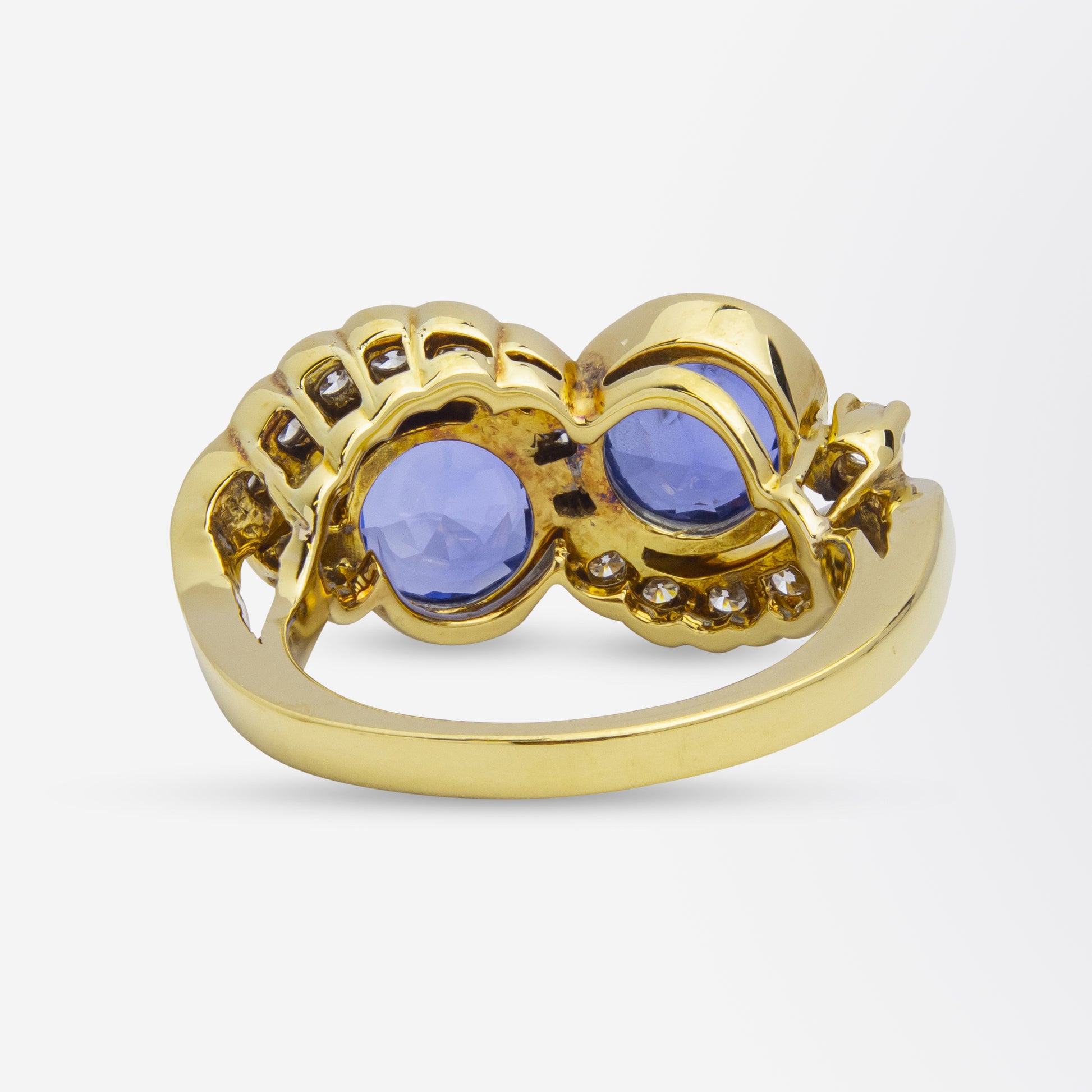 Ceylon Sapphire & Diamond Dress Ring - The Antique Guild