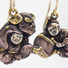 Load image into Gallery viewer, A Pair of Japanese Shakudo Hook Earrings
