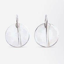 Load image into Gallery viewer, Pair of Silver Aesthetic Movement Style Medallion Earrings
