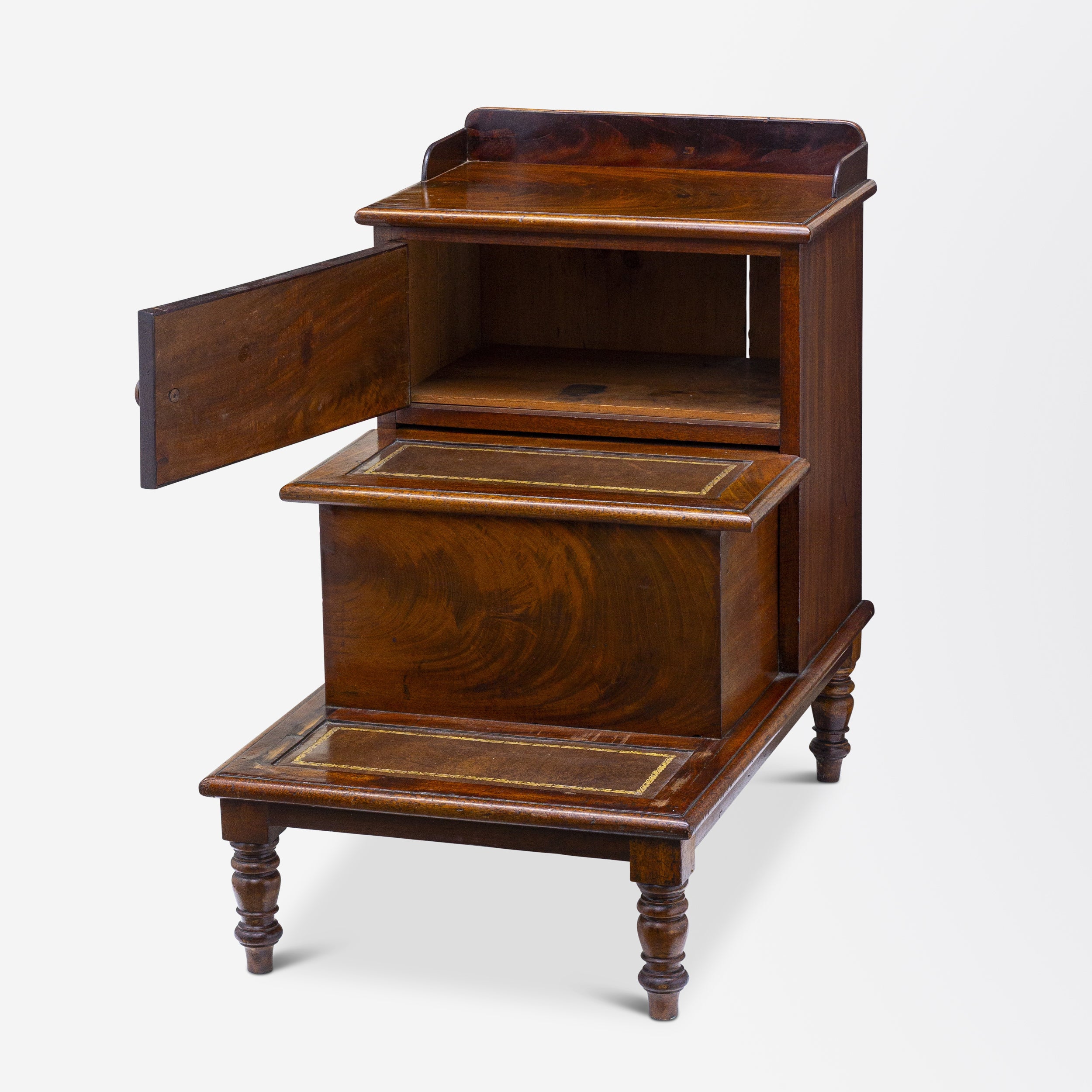 Mahogany Bed Steps with Commode