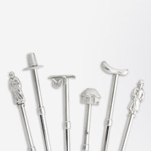 Load image into Gallery viewer, Set of Six Japanese Silver Swizzle Sticks
