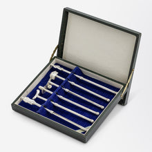 Load image into Gallery viewer, Set of Six Japanese Silver Swizzle Sticks
