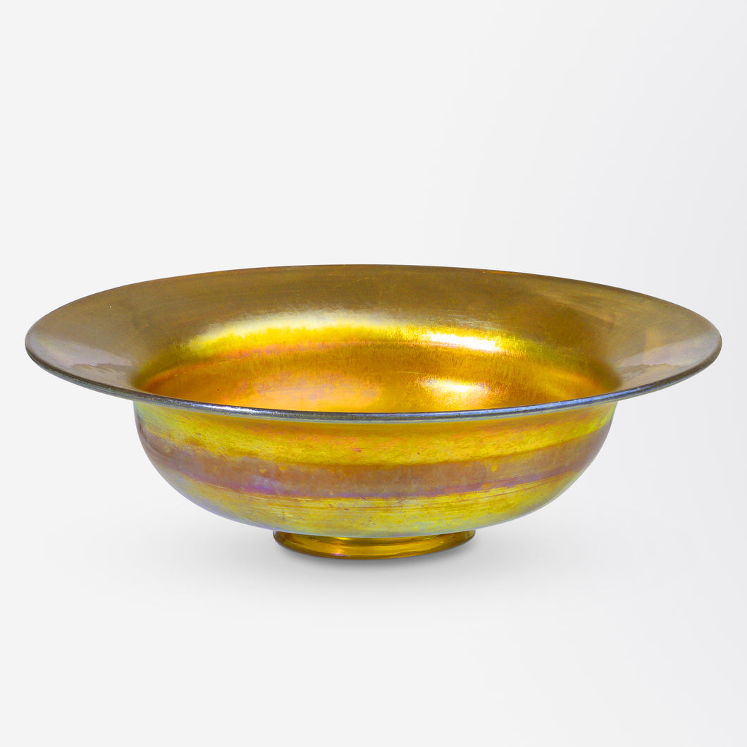 Tiffany Studios Favrile Glass Bowl with Original Tags