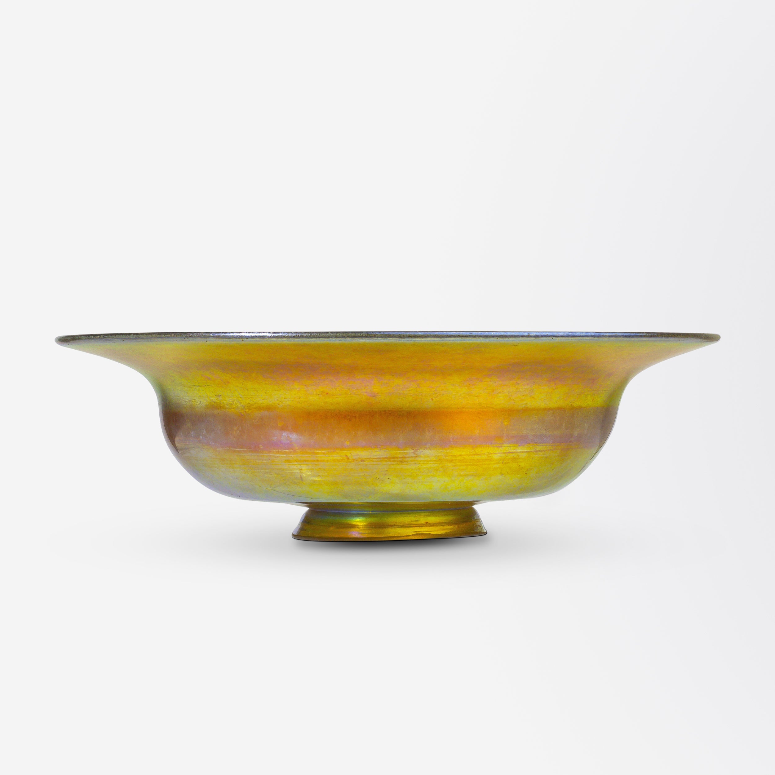 Tiffany Studios Favrile Glass Bowl with Original Tags