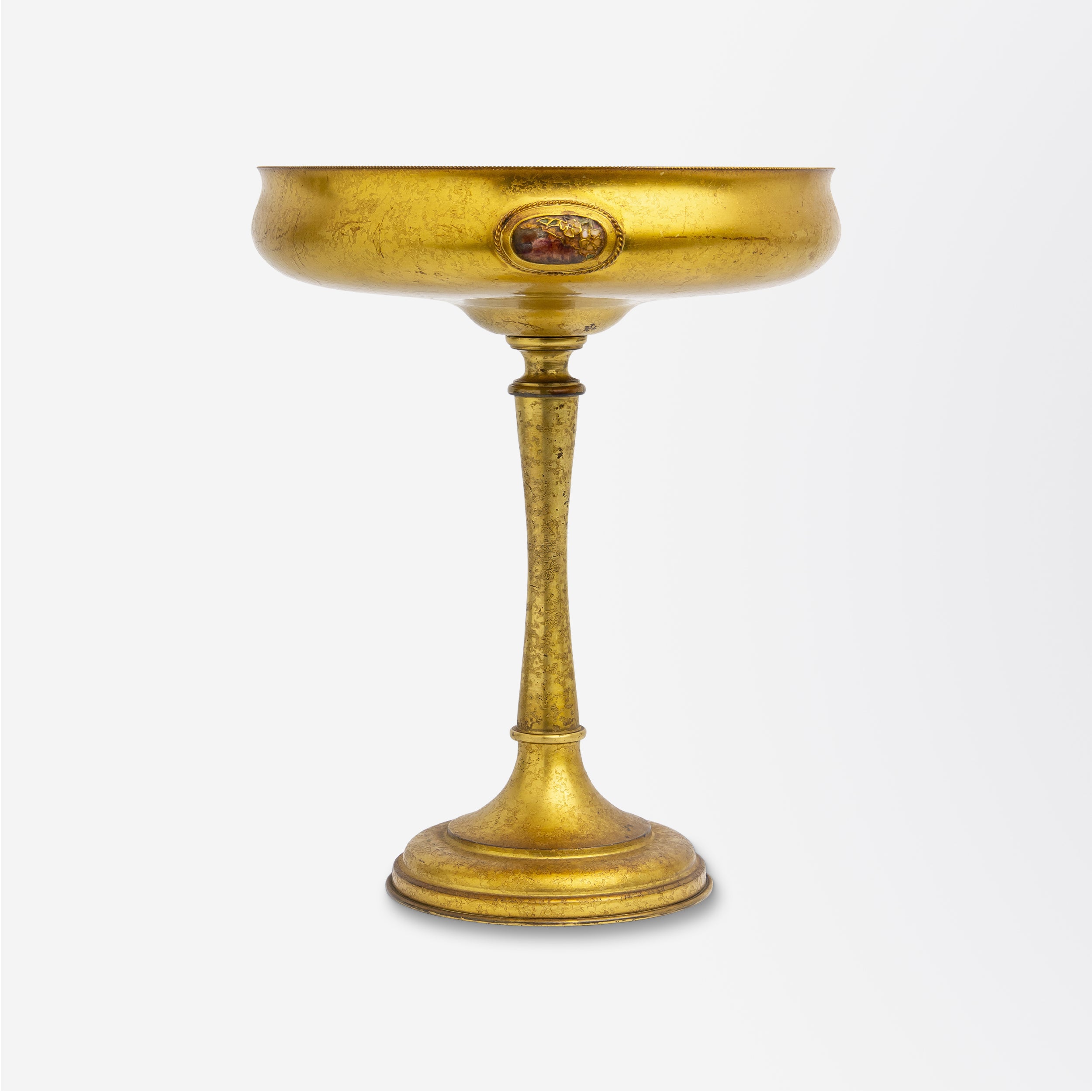 Coupe en bronze doré et émaillé Tiffany Studios