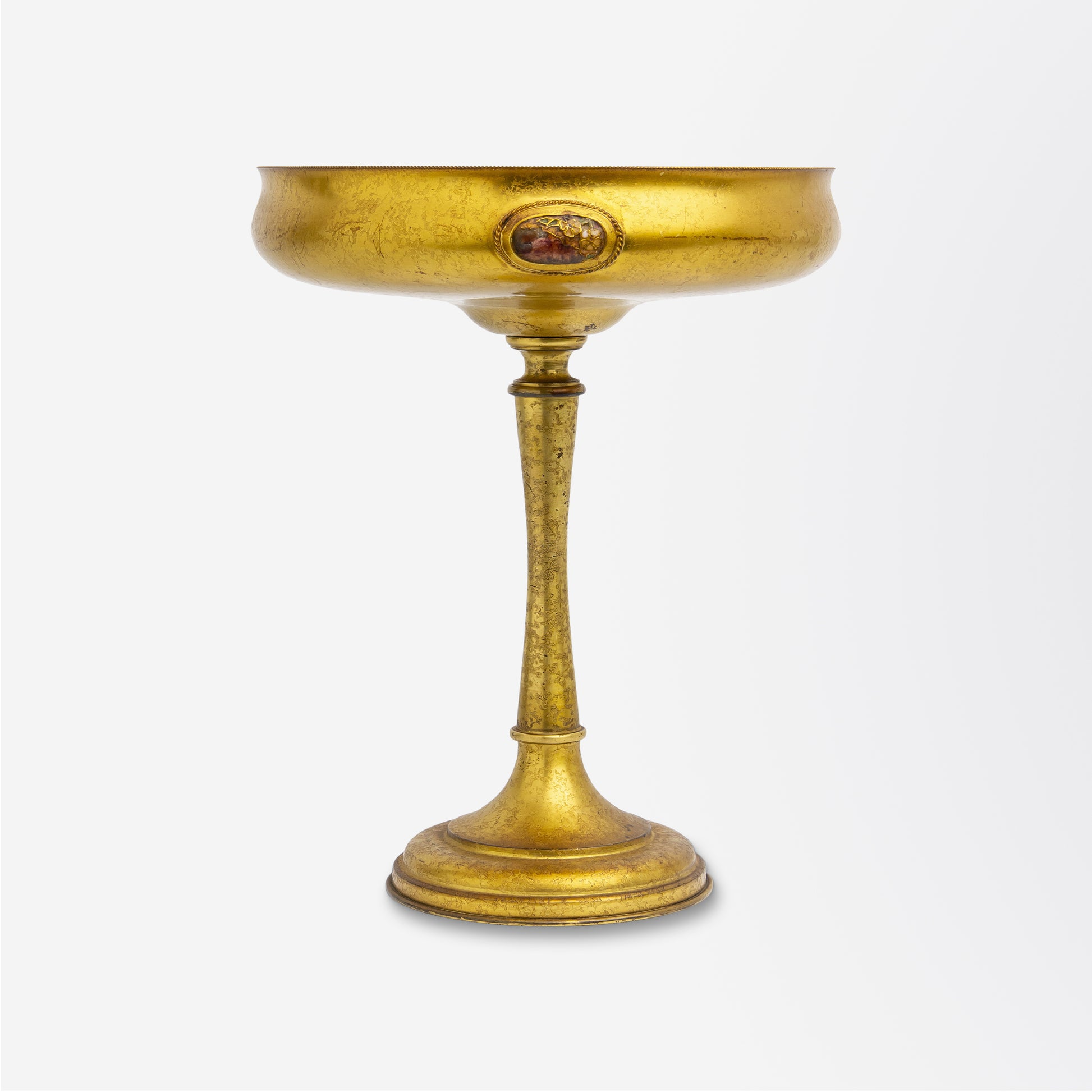 Coupe en bronze doré et émaillé Tiffany Studios