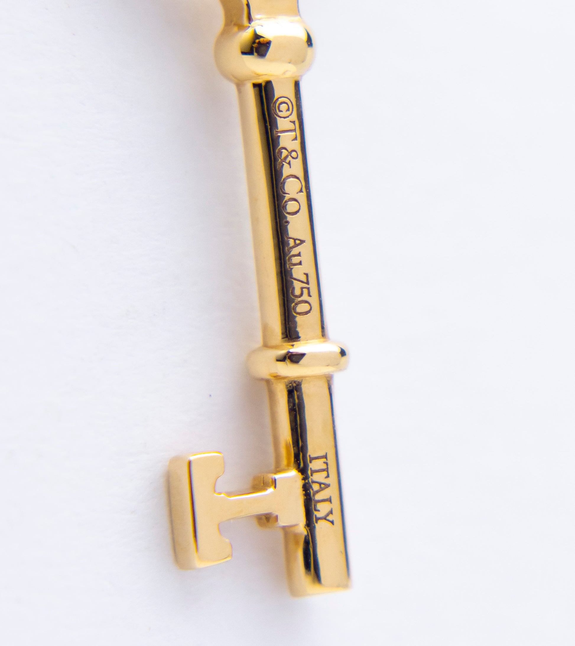 Tiffany and Co 18kt Gold Key Pendant