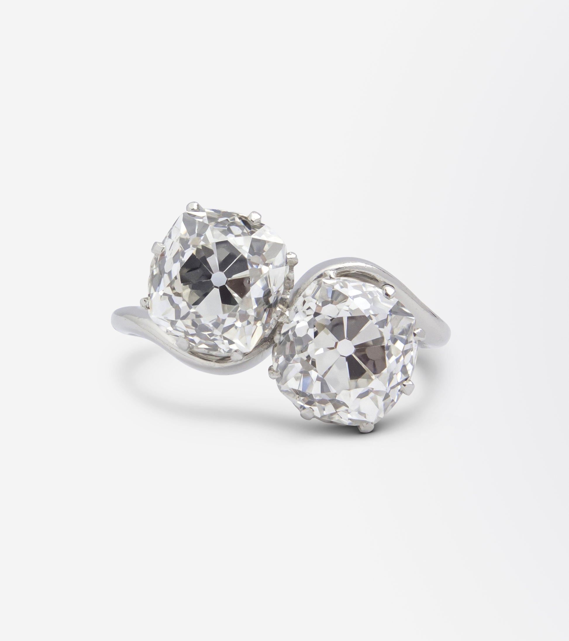 Impressive Platinum and Diamond Toi et Moi Ring