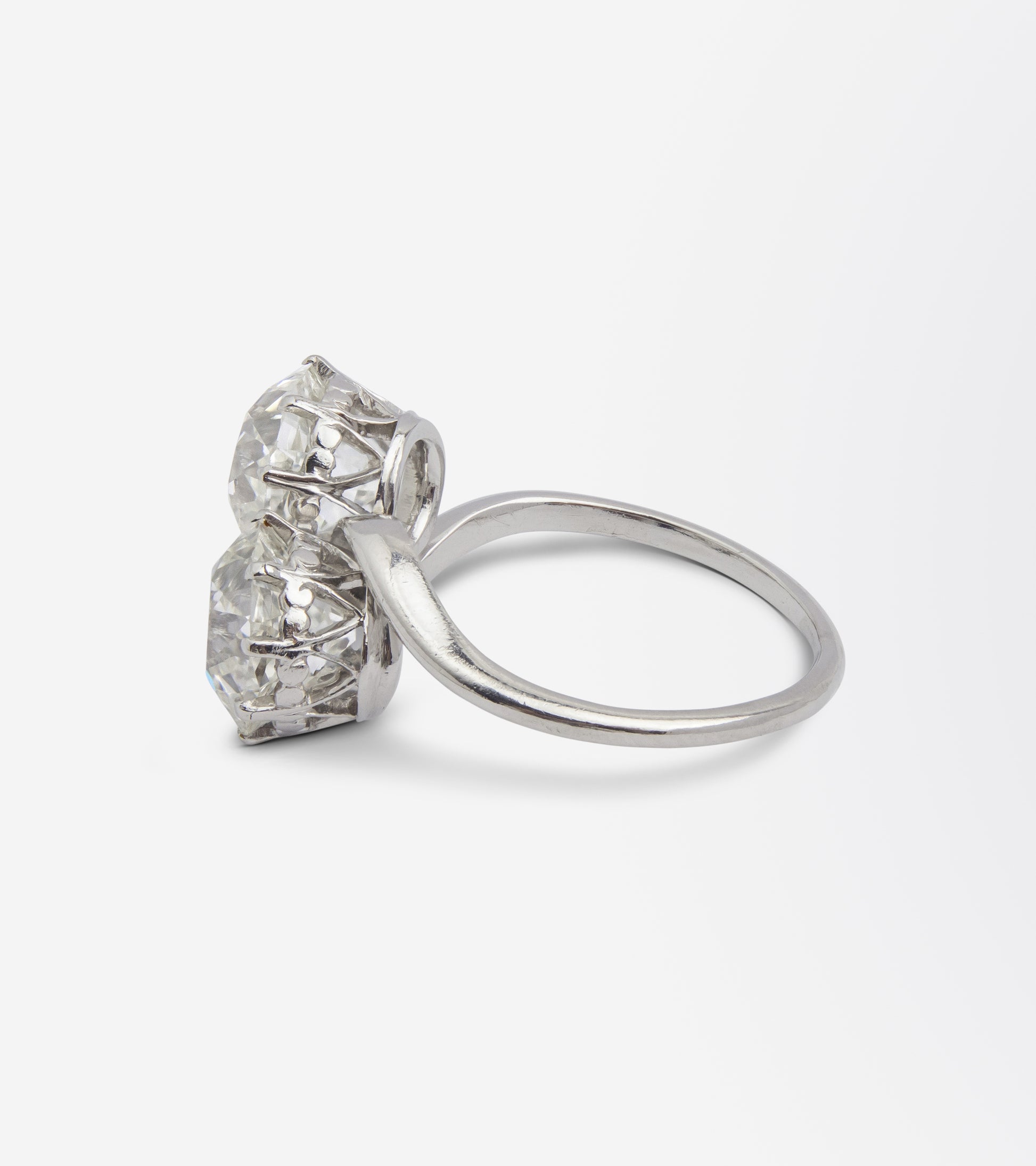 Impressive Platinum and Diamond Toi et Moi Ring