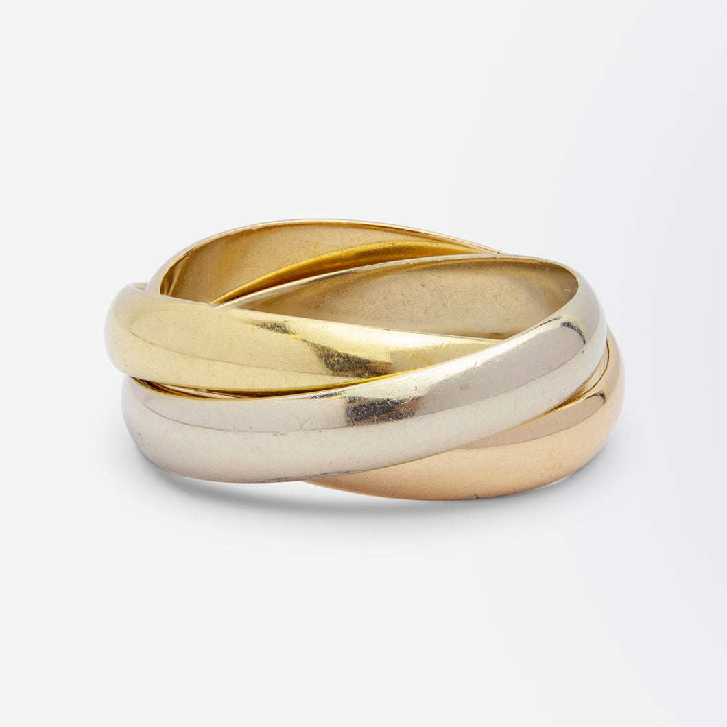 Vintage Cartier Trinity Ring in 18kt Tri Coloured Gold