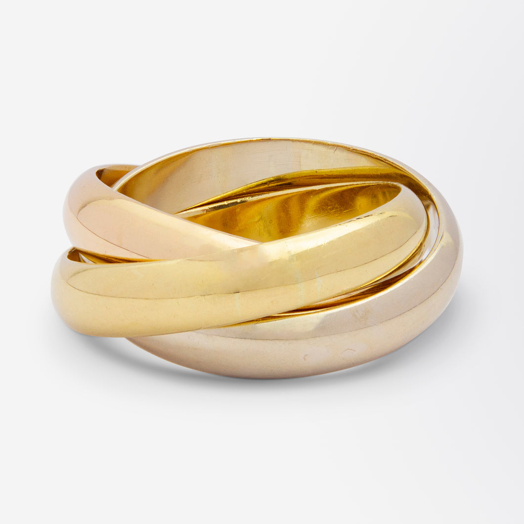 Vintage Les Must de Cartier Trinity Ring in 18kt Tri Coloured Gold