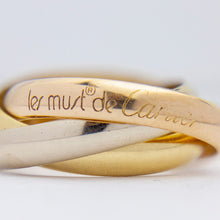 Load image into Gallery viewer, Vintage Les Must de Cartier Trinity Ring in 18kt Tri Coloured Gold
