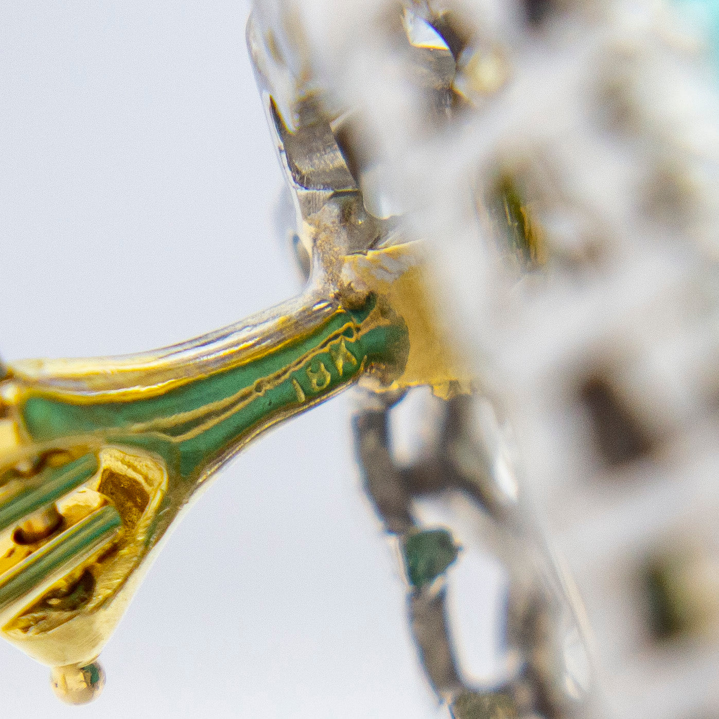 Vintage Persian Turquoise & Diamond Ear Clips